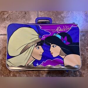 Disney Aladdin & Jasmine Vintage Luggage Suitcase Carry Bag with Handle VTG 90s